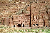 Petra - the sun of the sunset illuminates the magnificent Royal Tombs 